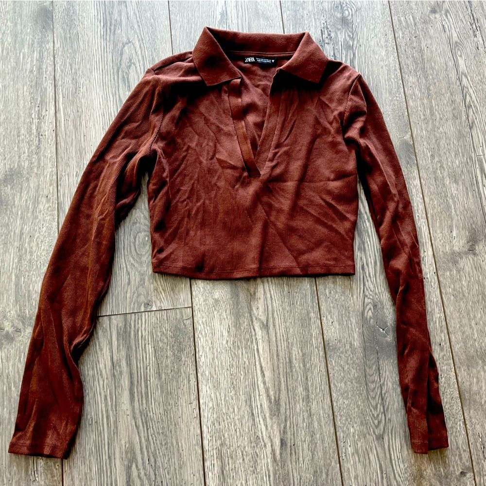 (Bundle 3 for $15) Zara brown cropped top
